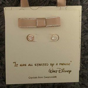 NEW Mickey Mouse Stud Earrings Disney Authentic Made w/ Crystals from Swarovski
